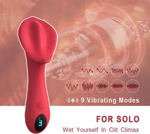 Vista 3 de Varita vibradora para mujer, juguetes sexuales 3 en 1, vibrador de clítoris, vagina y labio, estimulador de clítoris LCD, 9 vibraciones, bala