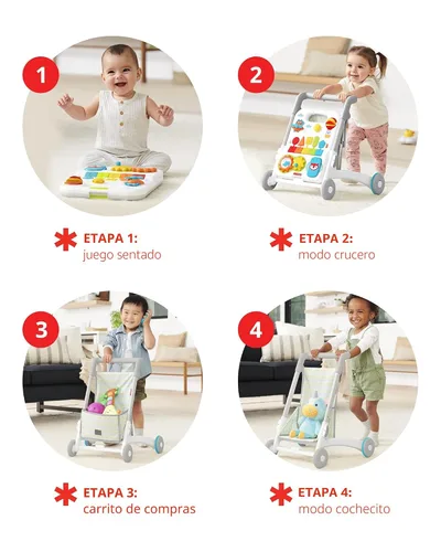 Vista 3 de Skip Hop Andadera para bebé 4 en 1 convertible de sentarse a pararse con luz y más de 40 actividades Explora & Más Edad 6m+