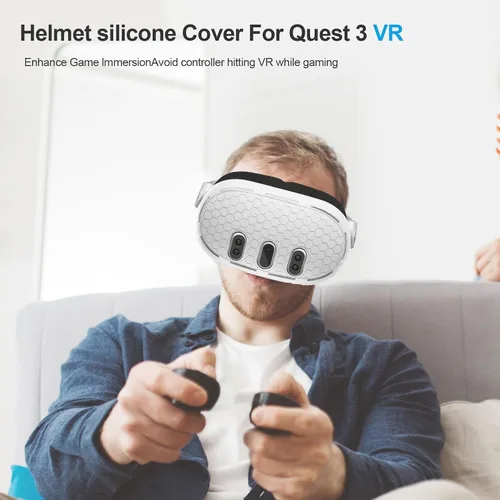 Vista 6 de VR Shell Cover for Quest 3, Silicone Front Headset Protector Cover Compatible with Quest 3 Accessories (Gray)