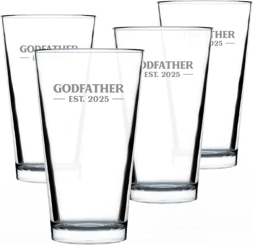 Vista 15 de Personalizado Padrino Est 20XX - Nuevo Vaso de Pinta de Propuesta de Padrino para Padrinos por Primera Vez - Vasos Personalizados en Negrita de 16 Oz