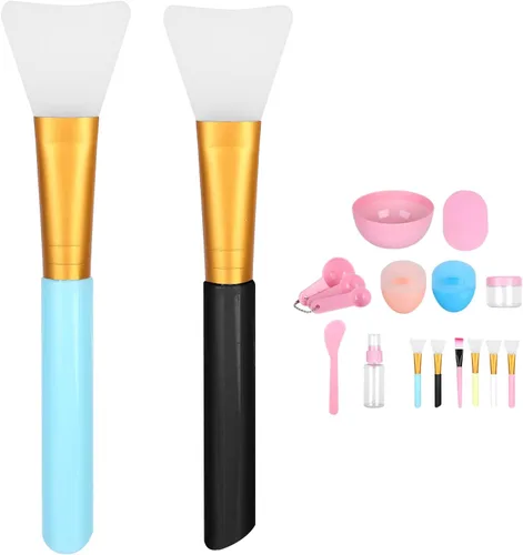 Vista 2 de Juego de cuencos para mezclar mascarillas faciales, kit de herramientas de mezcla de mascarillas con máscara facial, cuenco, espátula, cepillo