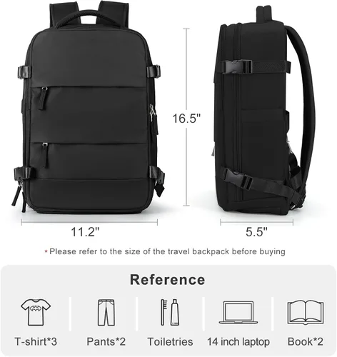 Vista 2 de Mochila casual Mochila de viaje, A-Negro
