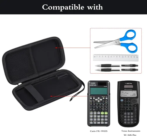 Vista 2 de Aproca Funda compatible con Texas Instruments TI-36X Pro/CASIO FX-991ES Plus calculadora científica de ingeniería, bolsa de almacenamiento portátil
