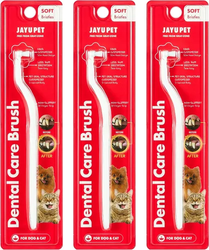 Vista 14 de JAYU PET Cepillo de Cuidado Dental (Cerdas de Borde) 1 unidad - Cepillo de Dientes para Perro con Cabeza Micro Redonda, Cepillo de Dientes
