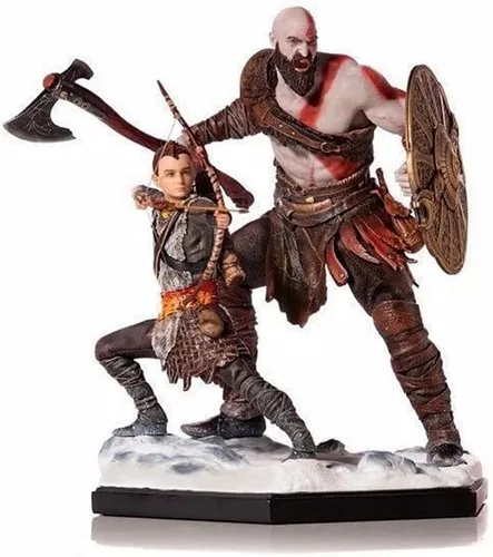 Vista 2 de REOZIGN Figura de Ragnarok, Figuras de acción de Kratos y Atreus, figura de personaje de juego de PVC de 20 cm/7.9 pulgadas estatua de decoración