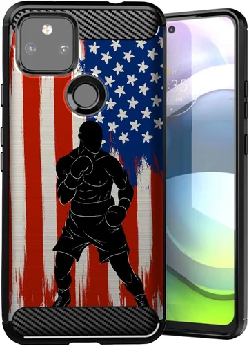 Vista 6 de CasesOnDeck - Funda compatible con Google Pixel 5A (2021) / Pixel 5A 5G, funda delgada de fibra de carbono TPU para acentuar arañazos y caídas, tema