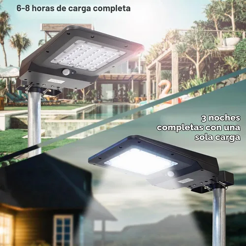 Vista 6 de Wagan EL8586 - Farola solar integrada de 1600 lúmenes, reflector de seguridad, sensor de movimiento, impermeable, resistente a la intemperie
