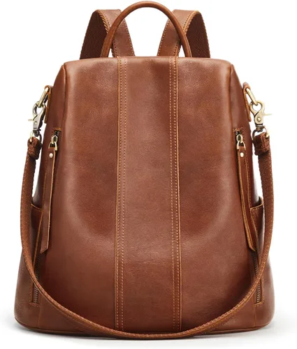 Vista 19 de S-ZONE - Mochila de piel suave para mujer, antirrobo, mediana, bolsa de hombro 2-negro