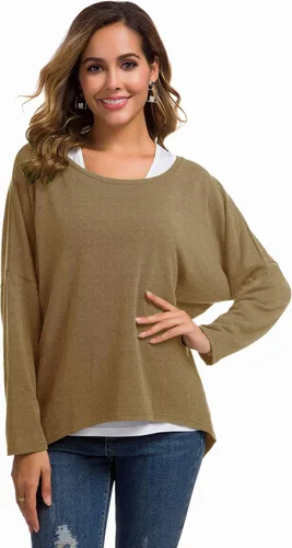 Vista 4 de UGET - Blusa informal para mujer, muy holgada, con mangas de murciélago