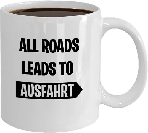 Vista 2 de All Roads Leads To Ausfahrt Taza de café para amante de la música, tentáculos alternativos Nomeansno Punk Rock Fun 11 oz y 15 oz taza de té, Blanco