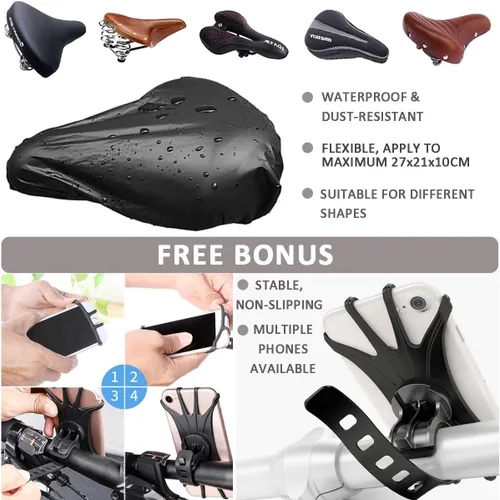 Vista 6 de Funda impermeable para bicicleta de alta densidad para 1 o 2 bicicletas 210D Lightweight Durable, UV Resistant Dustproof, Mountain Road Bike Ebike