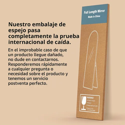 Vista 7 de Espejo arqueado de cuerpo entero con luces LED, espejo de piso LED de 60"x16" con soporte, espejos de piso para el cuerpo con atenuación e