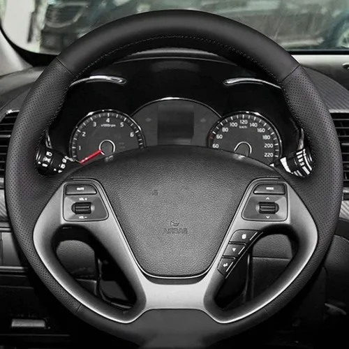 Vista 2 de Funda protectora para volante, para Kia K3 2013-2018 Ceed Cee'd Cerato 2013-2018 Forte Koup Forte5 2014-2018, funda de cuero cosida a mano