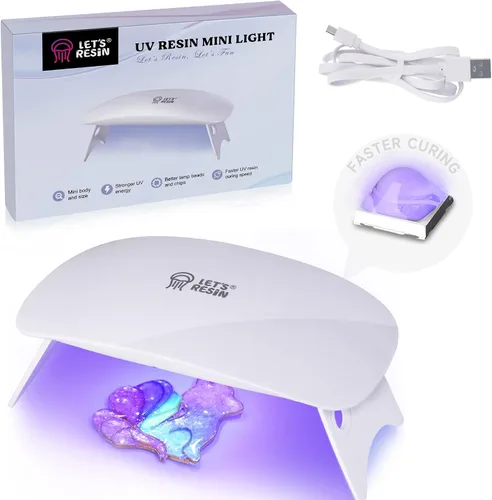 Vista 7 de LET'S RESIN Luz UV mejorada para resina, luz de resina UV portátil de gran tamaño, curado rápido y lámpara UV portátil, suministros de fabricación