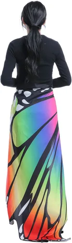 Vista 6 de AWAYTR Chal de alas de mariposa para mujer, capa de hada para mujer, accesorio de disfraz de Halloween