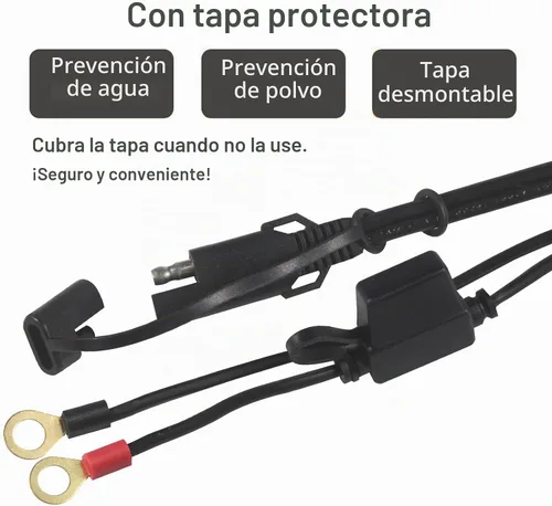 Vista 8 de [1 paquete] Arnés de terminal de anillo tórico Sae de 2 pies – Cable de terminal de anillo de ojal Sae 16awg Cable de extensión de cargador
