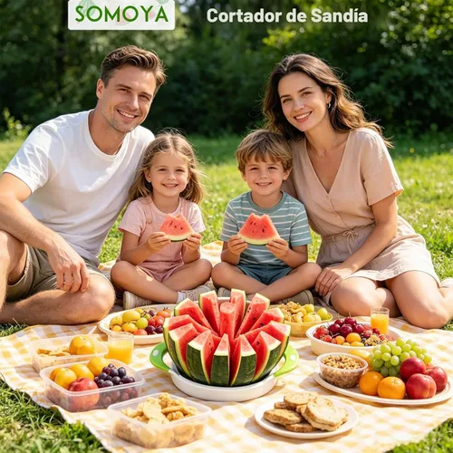 Vista 5 de SOMOYA - Cortador de sandía de acero inoxidable extra grande para cocina casera
