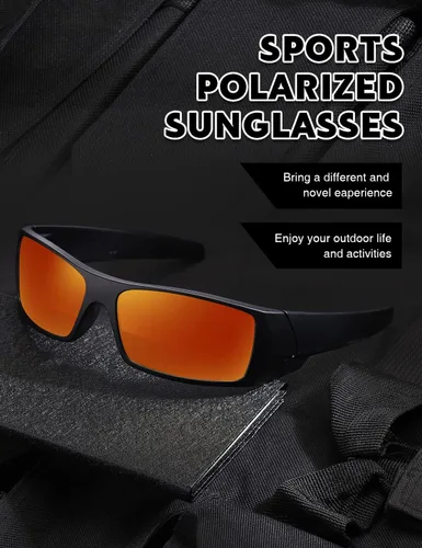 Vista 5 de Gafas de sol polarizadas para hombre y mujer, estilo retro, deportivo, rectangular, envolvente, vintage, protector de disparo