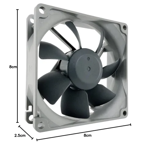 Vista 5 de Noctua NF-R8 redux-1200, ventilador silencioso ultra silencioso, 3 pines, 1200 RPM (3.150 in, gris)