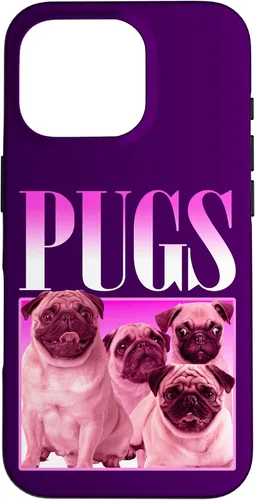 Vista 20 de iPhone 16 Pugs Bootleg Rap Lindo Pug Dog Pet Owners Retro 90's Poster Case