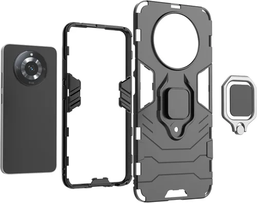 Vista 5 de Funda compatible con Realme 11 5G, carcasa de soporte compatible con Realme 11 5G RMX3751, funda negra