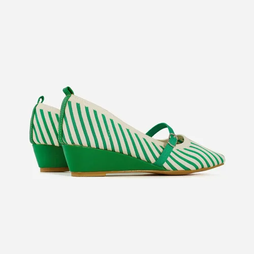 Vista 3 de TIJN Heels,Pointed Toe Mules for Momen with Low Heel, Breathable Mesh Knit Slip On Flat Sandals