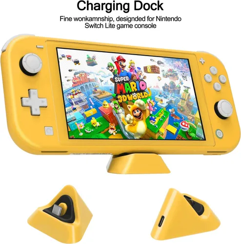 Vista 4 de Switch Lite - Paquete de accesorios con funda de transporte funda de TPU con protector de pantalla base de carga soporte de juego funda de tarjeta