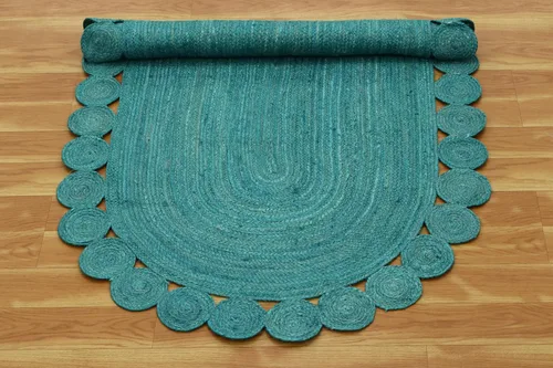 Vista 50 de Natural Jute Collection - Alfombra rectangular de 2 x 3 pies, alfombra de yute trenzada a cuadros multicolor de 0.27 pulgadas de grosor, ideal