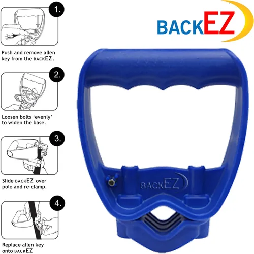 Vista 6 de Accesorio de mango de herramienta para ahorrar espalda, actualización EVR-Grip, mango de complemento ergonómico para pala que ahorra trabajo, azul