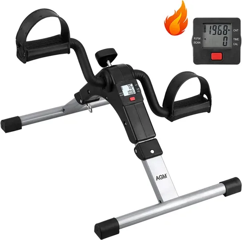 Vista 9 de Folding Pedal Exerciser, Mini Exercise Bike Under Desk Bike Adjustable Resistance, Portable Foot Cycle Pedal, Sitting Peddler Exerciser for Arm