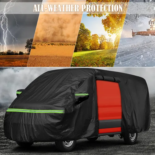 Vista 4 de Cubierta impermeable personalizada de cobertura completa para camioneta para Ram ProMaster y Ford Transit Van 2014-2024 con techo bajo