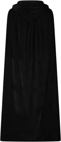 Vista 4 de Ruziyoog Capa medieval de terciopelo para mujer, elegante capa con capucha para boda, capa de invierno, fiesta de bruja, bata unisex de longitud