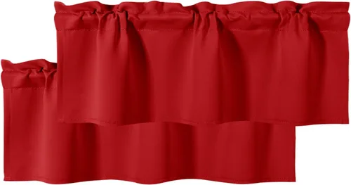 Vista 21 de DWCN Cenefa para ventana de cocina, con bolsillo para barra, para ventana, sala de estar/sótano, 36 x 16 pulgadas de largo, 1 panel, beige