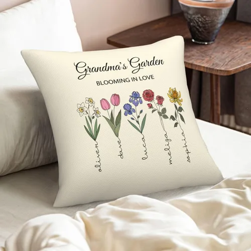 Vista 2 de Alienc Funda de almohada personalizada para el día de la madre (inserto de almohada opcional)