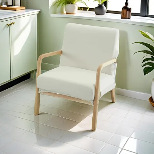 Vista 7 de Funda elástica para silla moderna de mediados de siglo, funda para silla de acento sólido, sillón individual de tela para sala de estar, dormitorio