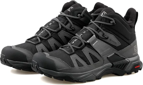 Vista 3 de Salomon Botas de senderismo X Ultra 4 Mid Gore-tex para hombre, Gris Negro, M