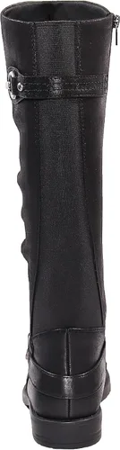 Vista 5 de EETTARO Botas de media pantorrilla para mujer, botas elásticas de tacón bajo hasta la rodilla, botas de invierno con cremallera lateral