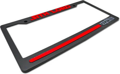 Vista 2 de Sith Lord - Marco elevado 3D para matrícula 1 paquete de cubierta para placa de automóvil Soporte universal para placa de automóvil negro de EE.