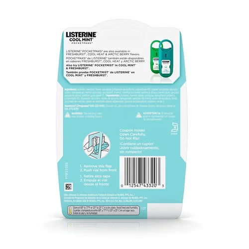 Vista 2 de Listerine Cool Mint Pocketpaks, 24 unidades (paquete de 6)