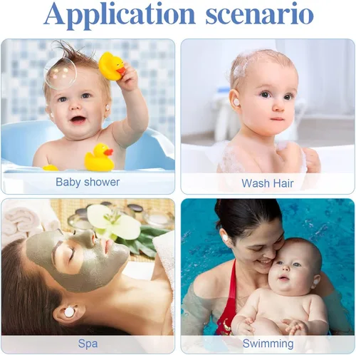 Vista 8 de 60 calcomanías impermeables para bebés, cubiertas desechables para los oídos para la ducha, natación, deportes acuáticos multifuncionales, diseño