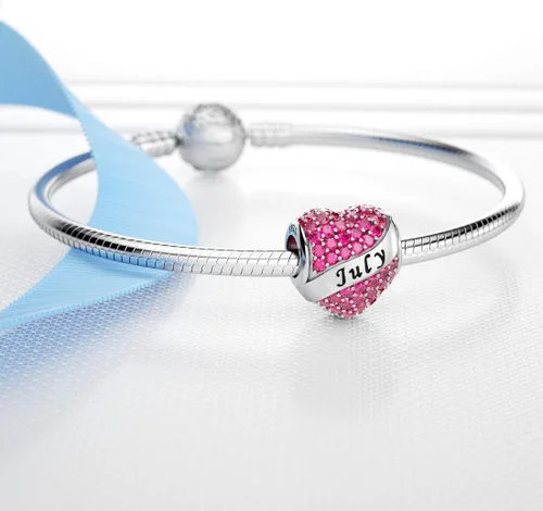 Vista 2 de Abalorio Dalaran de plata de ley 925 con forma de corazón, para brazalete, feliz cumpleaños, para mujer