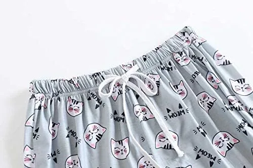 Vista 6 de Ventelan piyama con rayas para mujer, de manga larga con estampa de un adorable oso panda