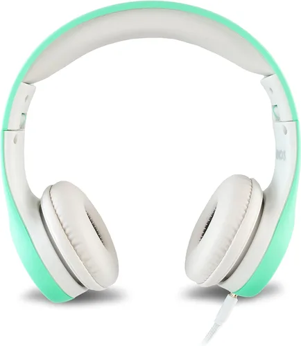 Vista 2 de Nenos - Audífonos de diadema para niños (93 dB, plegables), para computadora, con volumen limitado, para niños, plegable (menta).
