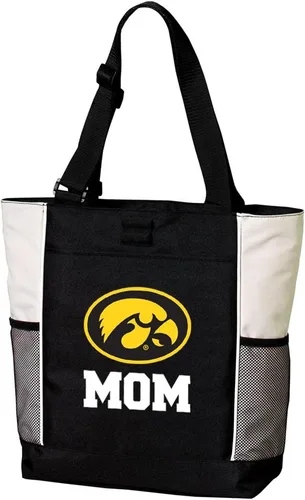 Vista 2 de Iowa Hawkeyes Tote Bags University of Iowa Totes Beach Pool Or Travel Hawkeyes Logo, 600D Polyester Canvas, Adjustable Web Handles, Front Pocket