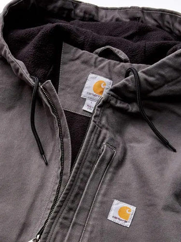 Vista 5 de Carhartt Mens Relaxed Fit Washed Duck Fleece-Lined Hooded Vest
