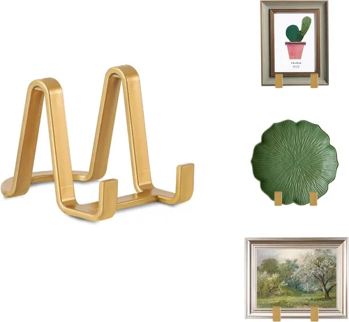 Vista 8 de Artliving Soportes de placa para exhibición, soporte de plástico para caballete de plástico, soporte de marco de fotos para fotos, placa decorativa