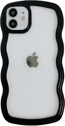 Vista 31 de QLTYPRI Funda compatible con iPhone 7/8/SE, bonita funda transparente con marco ondulado rizado para niñas y mujeres, funda protectora de TPU