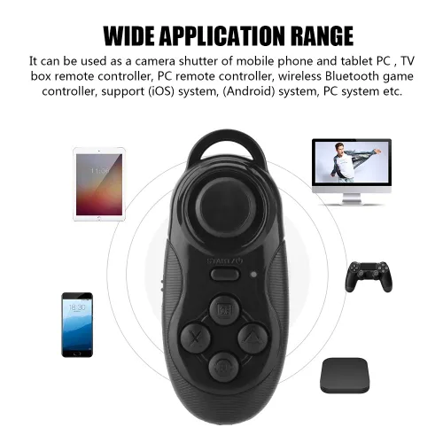 Vista 2 de Remote Control, Mini Bluetooth Remote Gamepad Console Handle Game Controller Joystick Selfie Timer Remote Controller