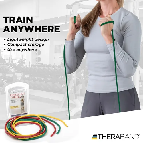 Vista 4 de TheraBand tramos de tubos profesionales con resistencia de látex para ejercitar, rehabilitar y acondicionar cualquier parte del cuerpo.