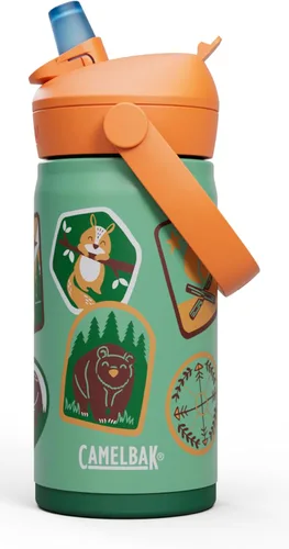 Vista 10 de CamelBak Thrive Flip Straw Kids Bite Valve Stainless Steel Water Bottle Biking Dogs, 12oz Perros en bicicleta